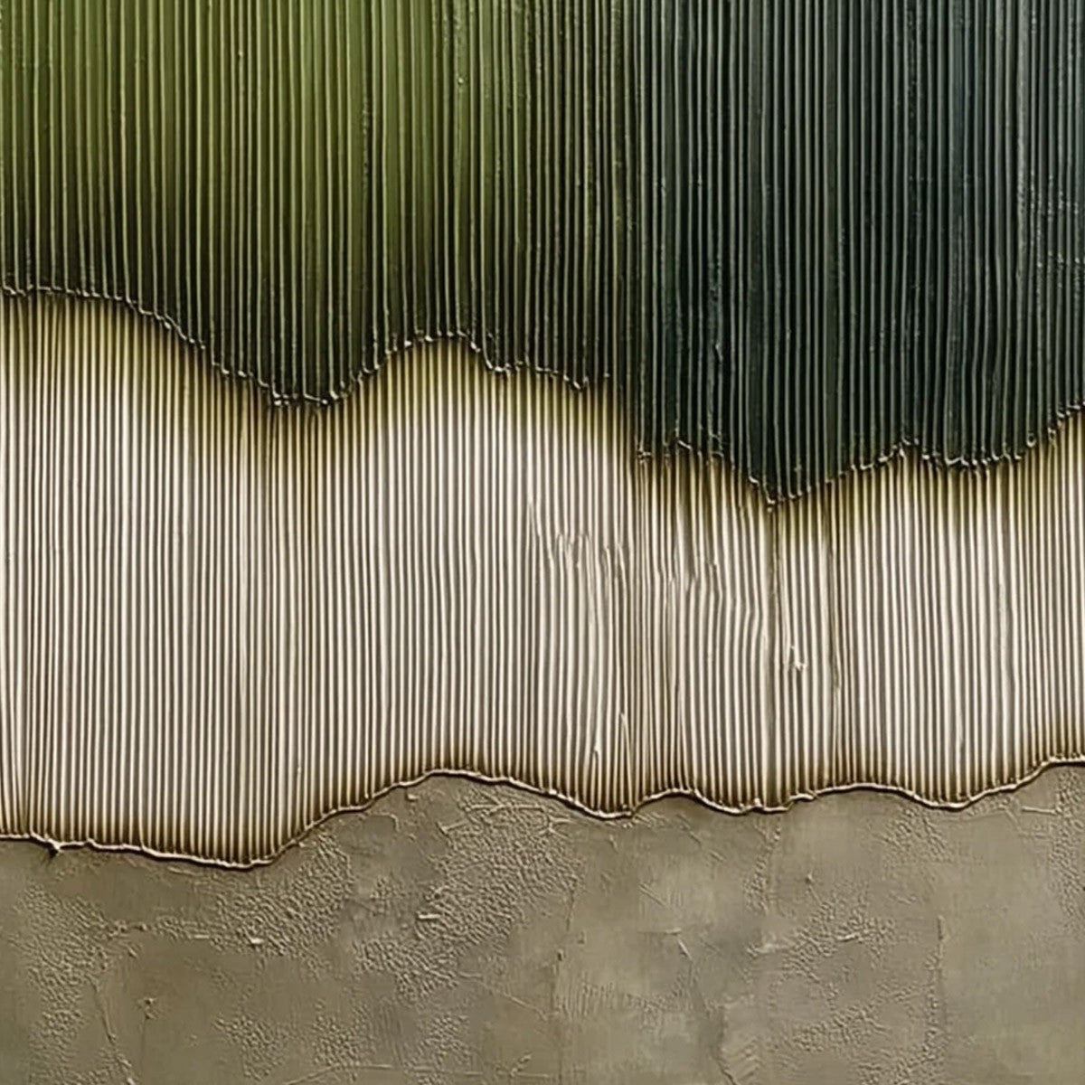 Verdant Strata – Wabi-Sabi Forest Oil Painting, view 5