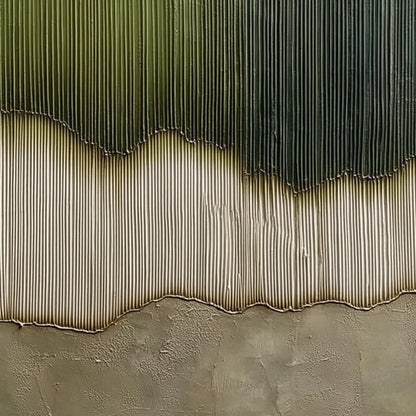 Verdant Strata – Wabi-Sabi Forest Oil Painting, view 5