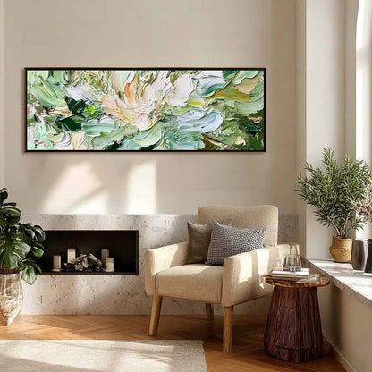 Verdant Bloom – Floral Impasto Painting, view 5