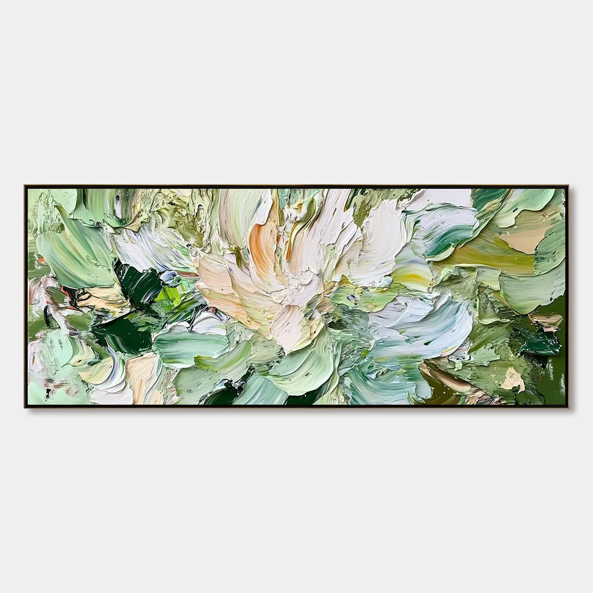 Verdant Bloom – Floral Impasto Painting, view 1