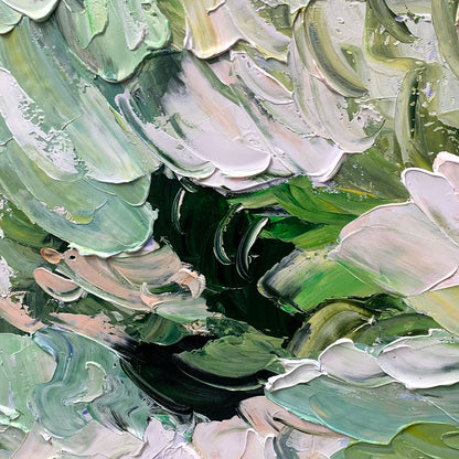 Verdant Bloom – Floral Impasto Painting, view 4