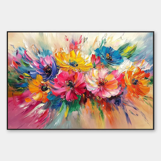 Vibrant Bloom – Bouquet Impasto Oil Painting, view 1