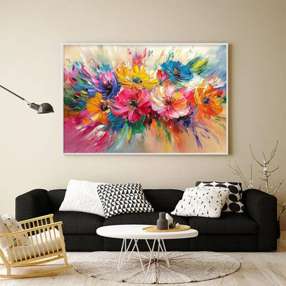 Vibrant Bloom – Bouquet Impasto Oil Painting, view 3