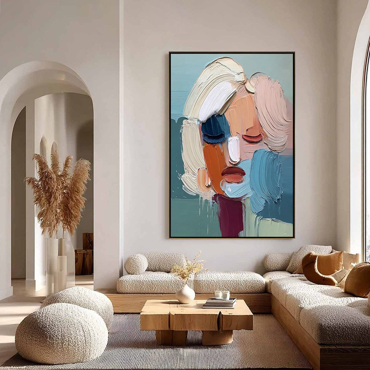 Visage Abstract Portrait – Figurative Impasto Oil Painting, view 4