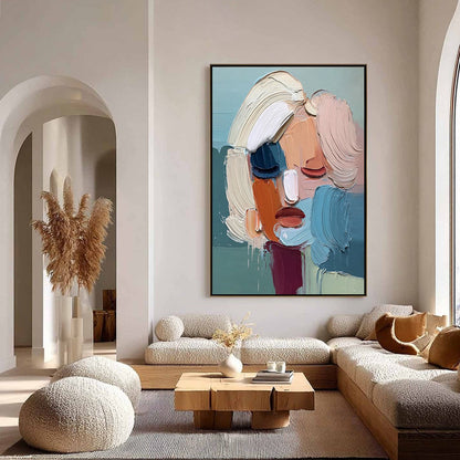 Visage Abstract Portrait – Figurative Impasto Oil Painting, view 4