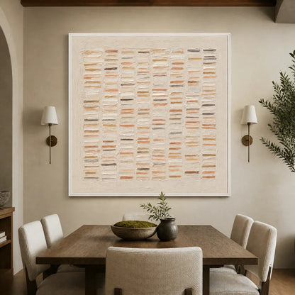 Warm Stone Geometry – Wabi-Sabi Geometric Oil Painting, view 5