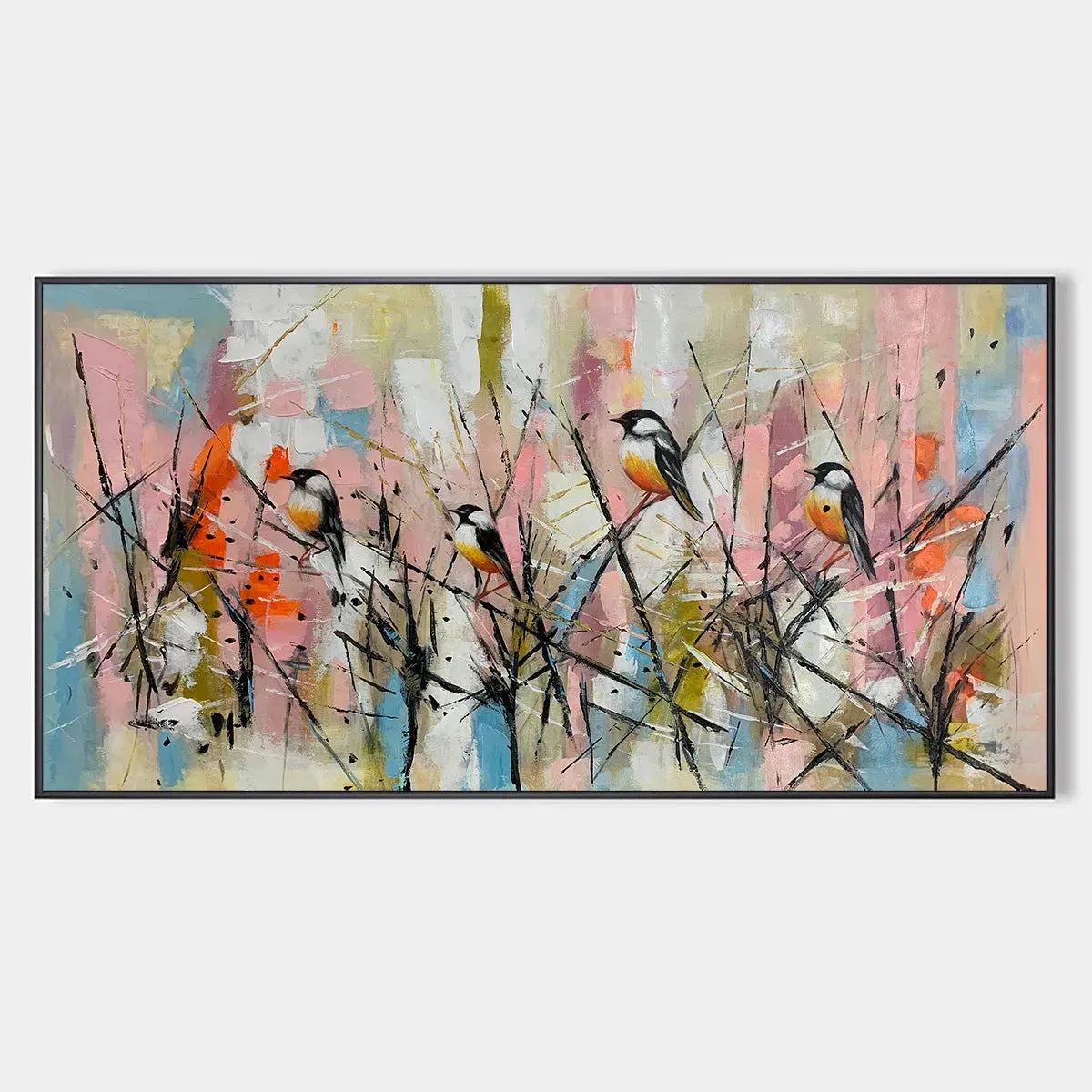 Whimsical Birds – Bird Oil Painting, view 1
