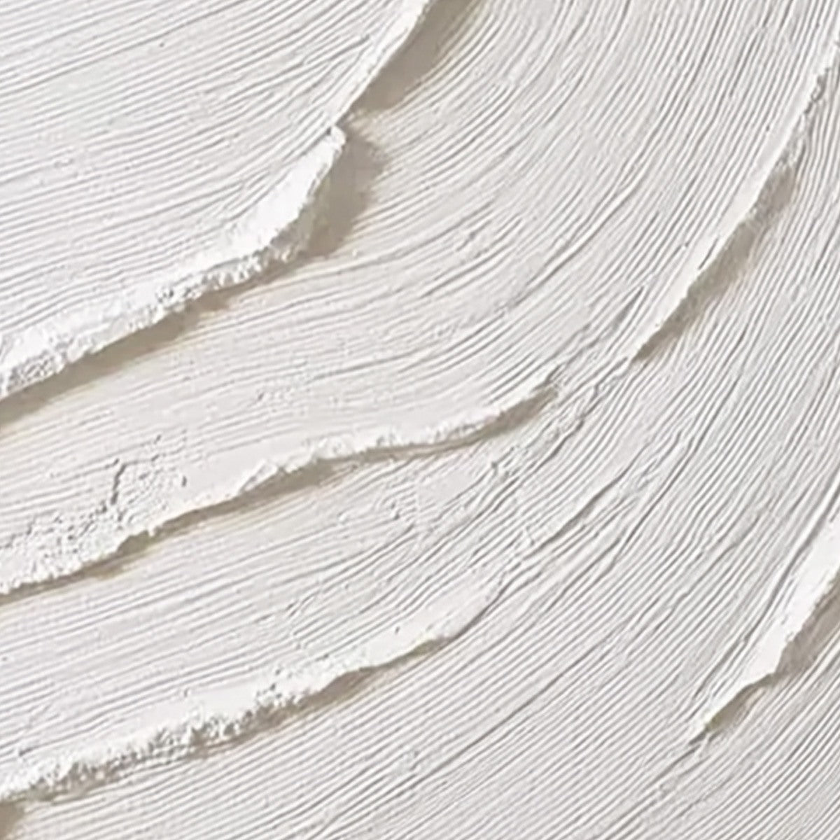 Whispering Waves hand-painted white and soft beige textured ocean wave painting shown with gold frame
