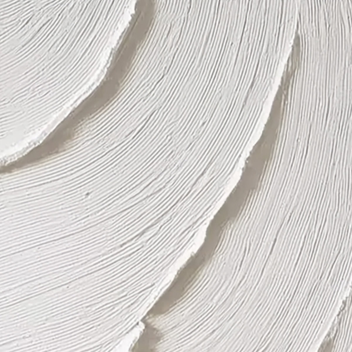 Whispering Waves hand-painted white and soft beige textured ocean wave painting shown with white frame