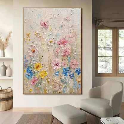 Impasto Meadow Oil Painting – Whispering Meadow