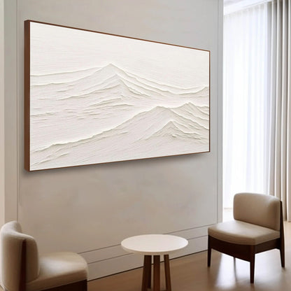 Whispering Peaks – Wabi-Sabi Mountain Oil Painting, view 5