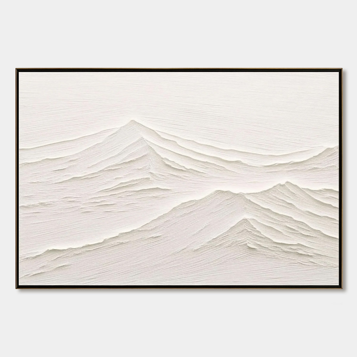 Whispering Peaks – Wabi-Sabi Mountain Oil Painting, view 1