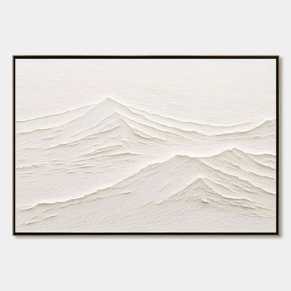 Whispering Peaks – Wabi-Sabi Mountain Oil Painting, view 1