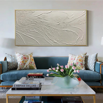 Whispering Winds – Wabi-Sabi Abstract Oil Painting, view 2