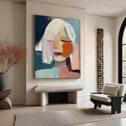 Abstract Figurative Impasto Oil Painting – Whispers