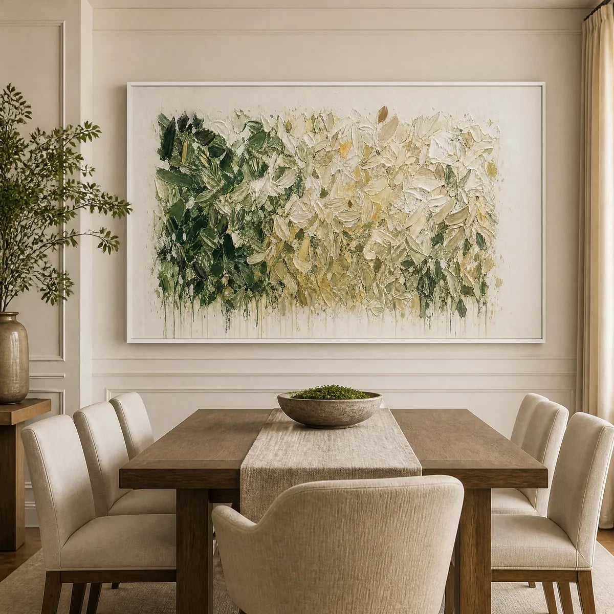 White Herbarium – Floral Impasto Painting, view 5
