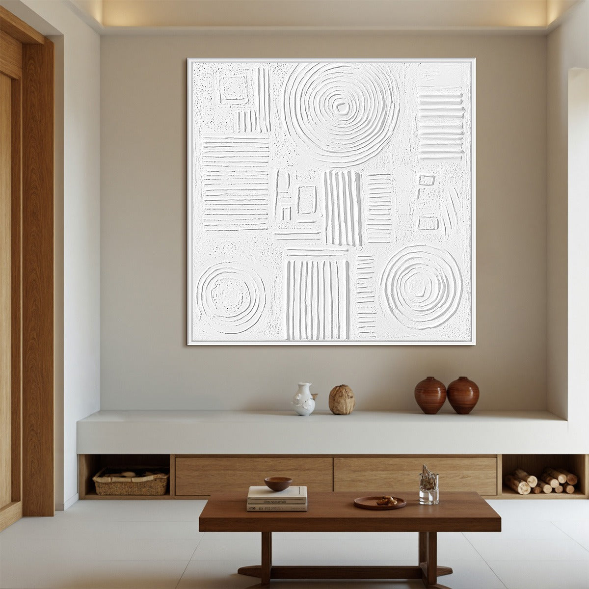 White Texture – Wabi-Sabi Abstract Oil Painting, view 4