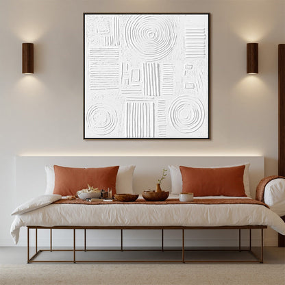 White Wabi-Sabi Abstract Textured Oil Painting – White Texture