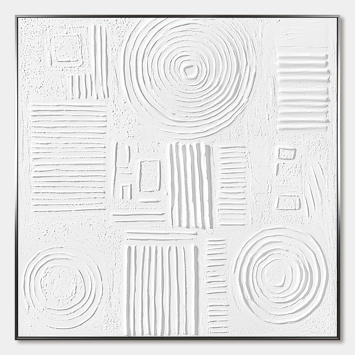 White Texture – Wabi-Sabi Abstract Oil Painting, view 1