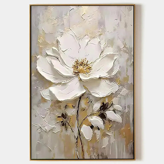 White Blossom – Floral Impasto Painting, view 1