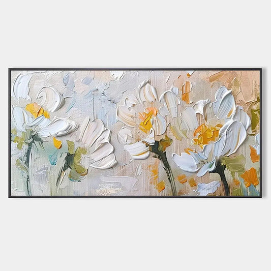 White Blossoms – Floral Impasto Painting, view 1