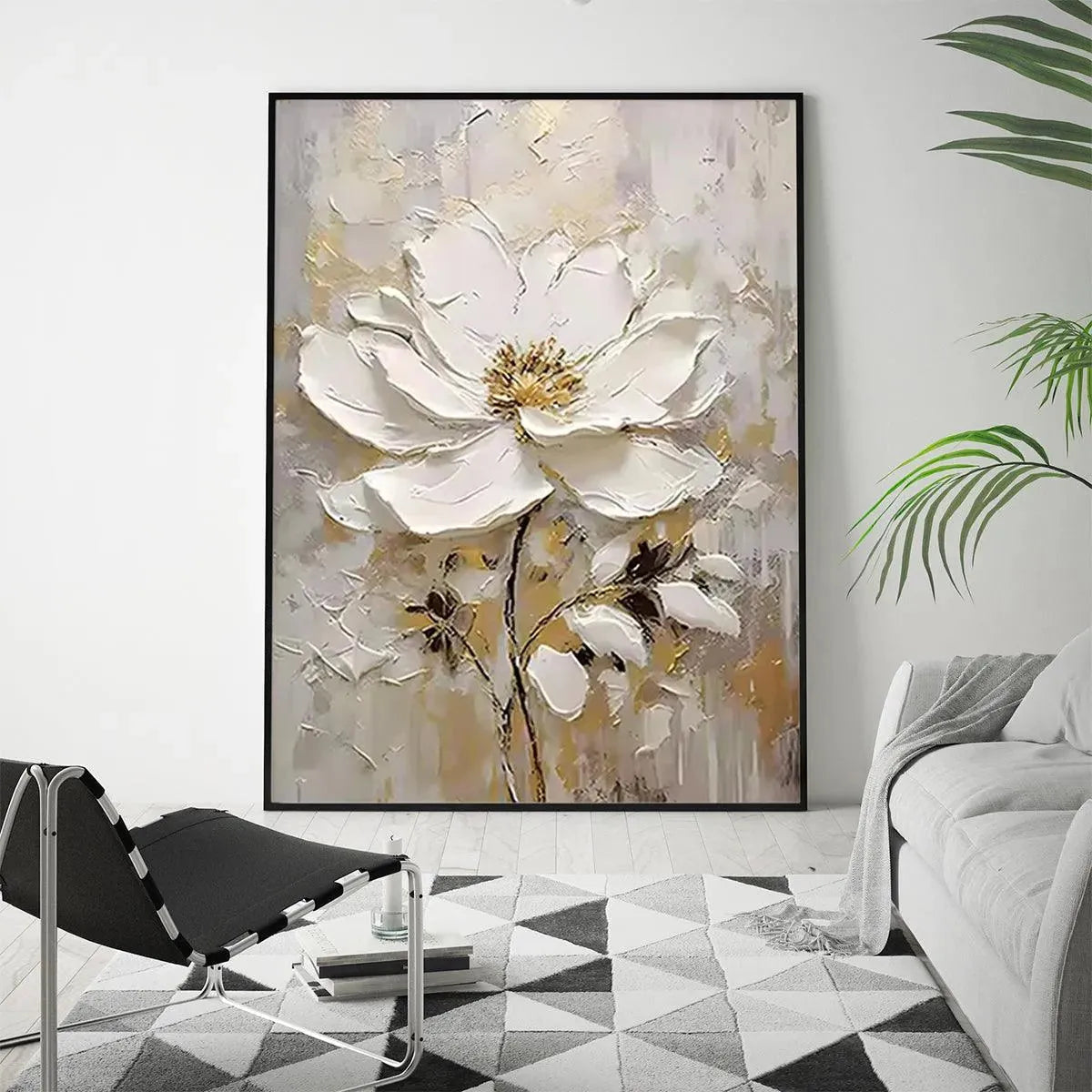 White Blossom – Floral Impasto Painting, view 4