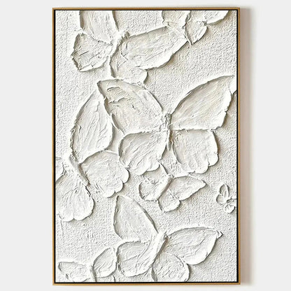White Butterflies – Butterfly Impasto Oil Painting, view 1