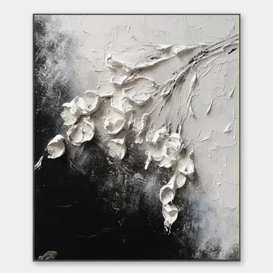 White Floral Impasto – Floral Impasto Painting, view 1
