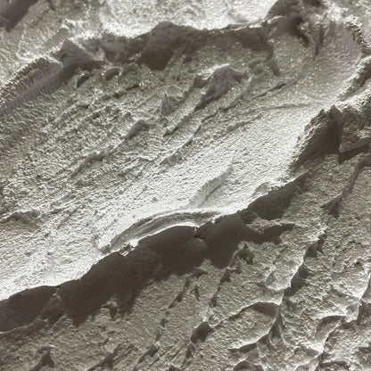 White Mountain hand-painted white and soft beige textured mountain landscape painting rolled canvas option