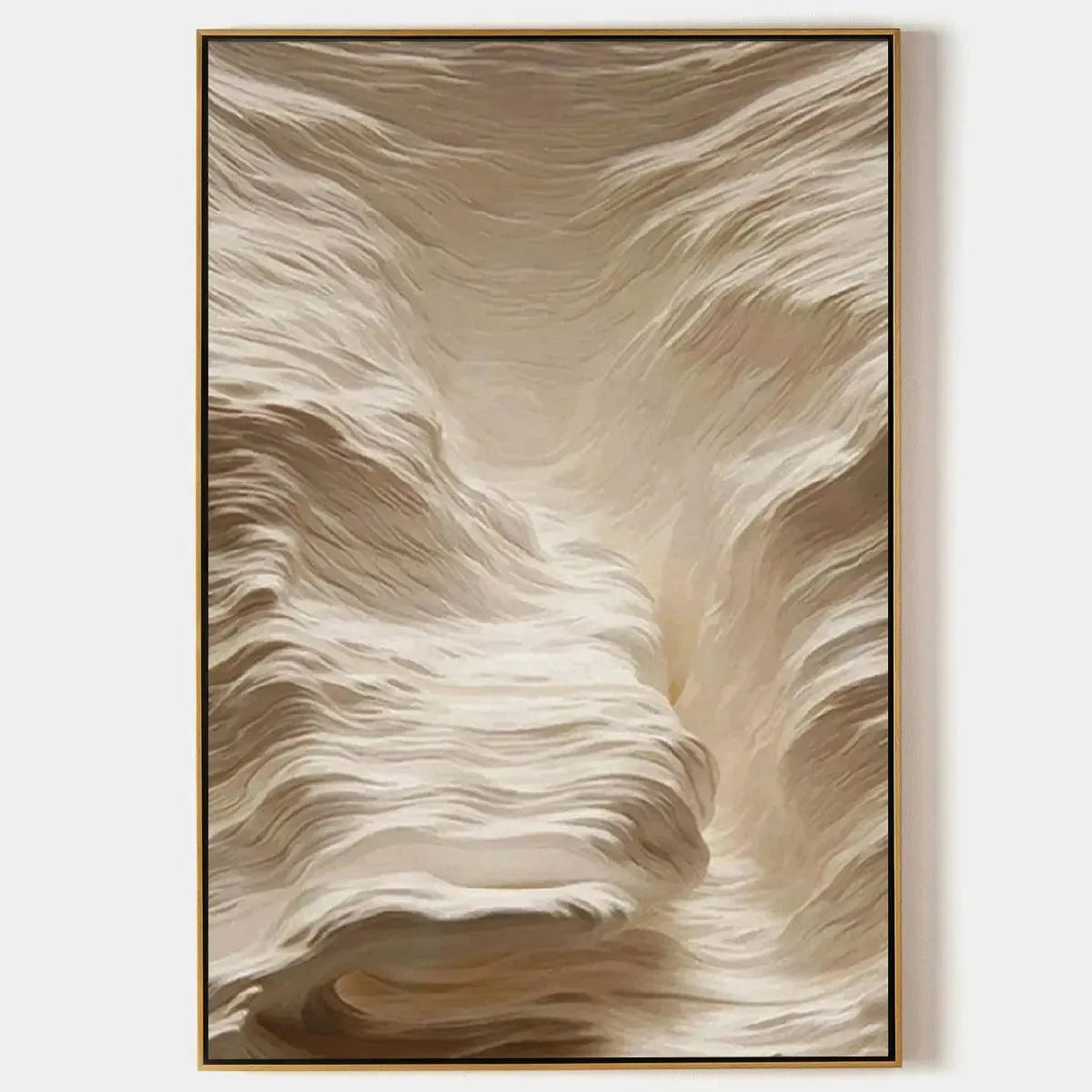 White Sand Dunes hand-painted white and sand textured desert mountain landscape painting rolled canvas option