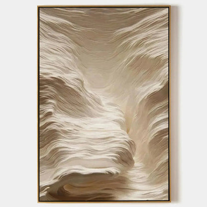 White Sand Dunes hand-painted white and sand textured desert mountain landscape painting rolled canvas option