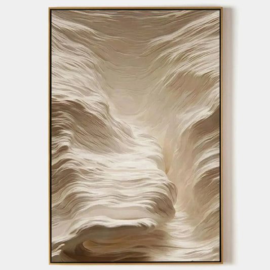 White Sand Dunes hand-painted white and sand textured desert mountain landscape painting rolled canvas option