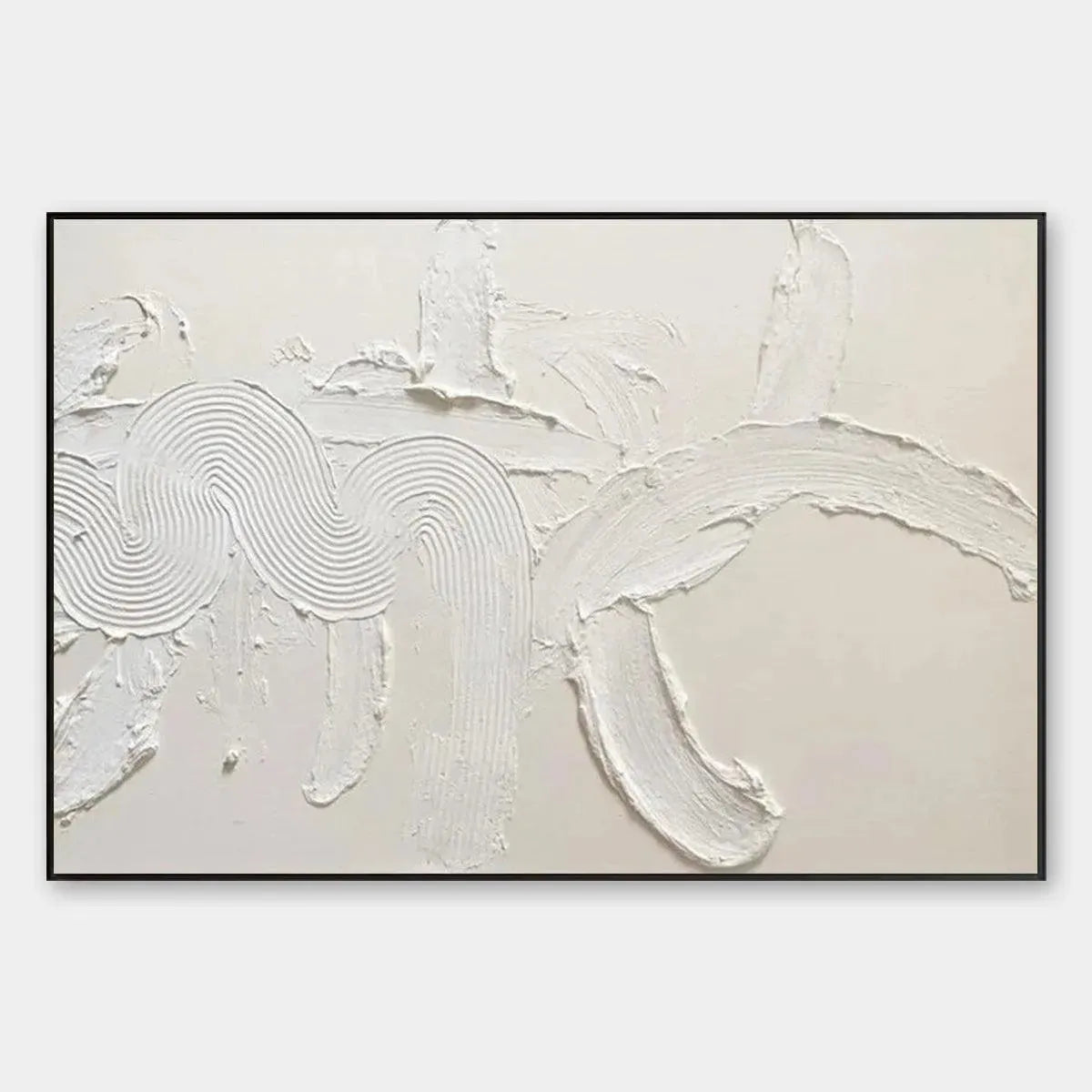 White Textured Abstract – Wabi-Sabi Landscape Oil Painting, view 1