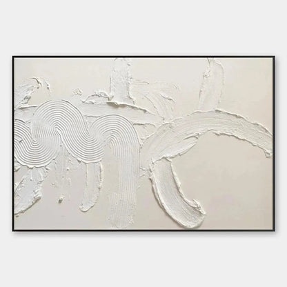 White Textured Abstract – Wabi-Sabi Landscape Oil Painting, view 1