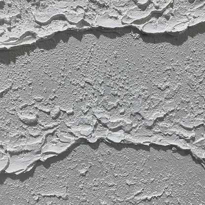 White Wabi-Sabi Seascape Impasto Oil Painting – White Textured Waves Diptych