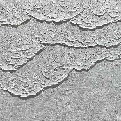 White Textured Waves Diptych – Wabi-Sabi Seascape Impasto Oil Painting, view 3