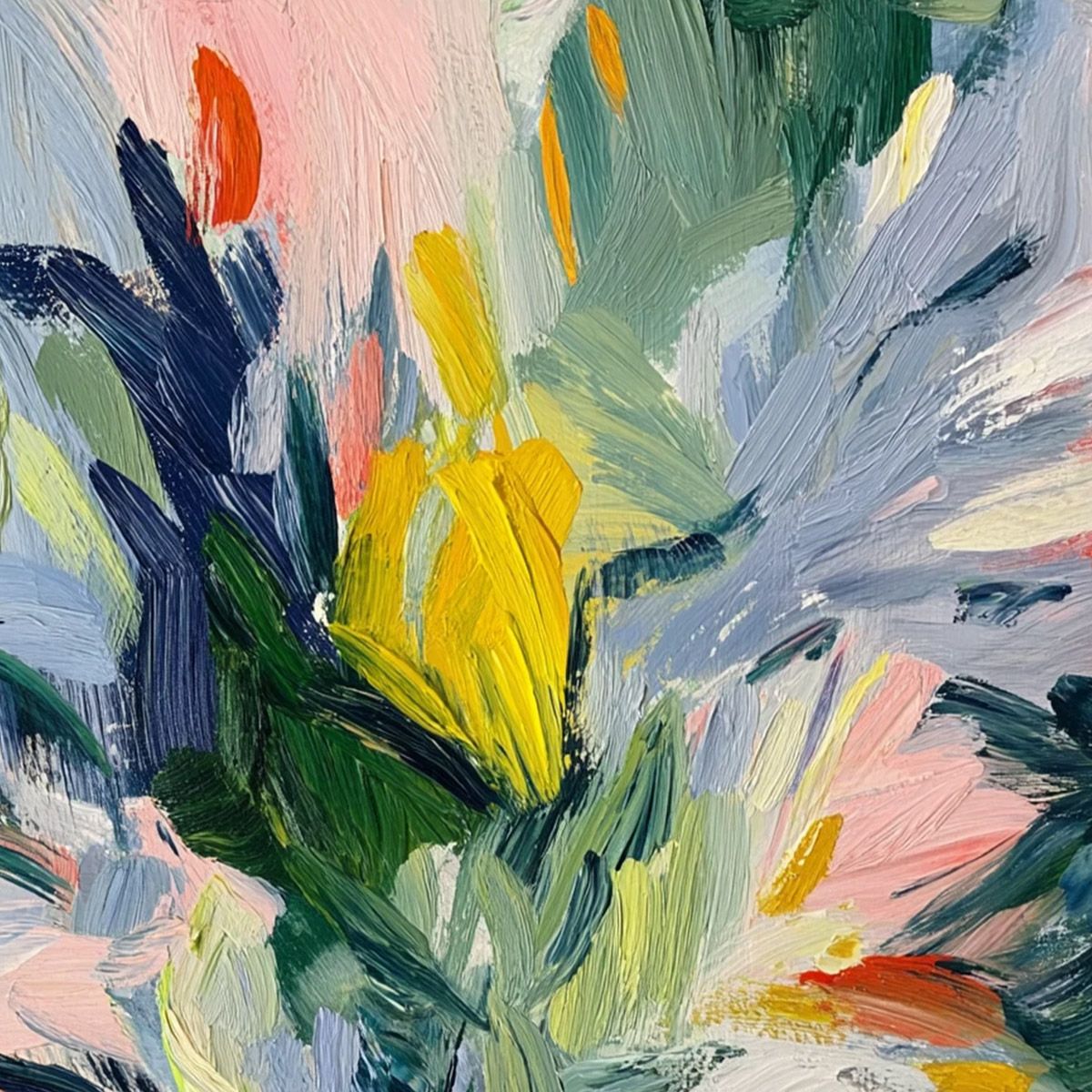 Wildflower Symphony – Wildflower Impasto Oil Painting, view 3