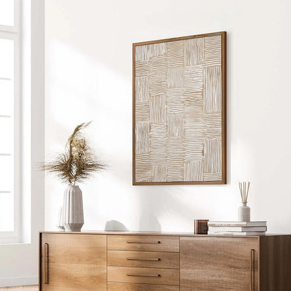 White and Beige Wabi-Sabi Abstract Textured Acrylic Painting – Woven Calm