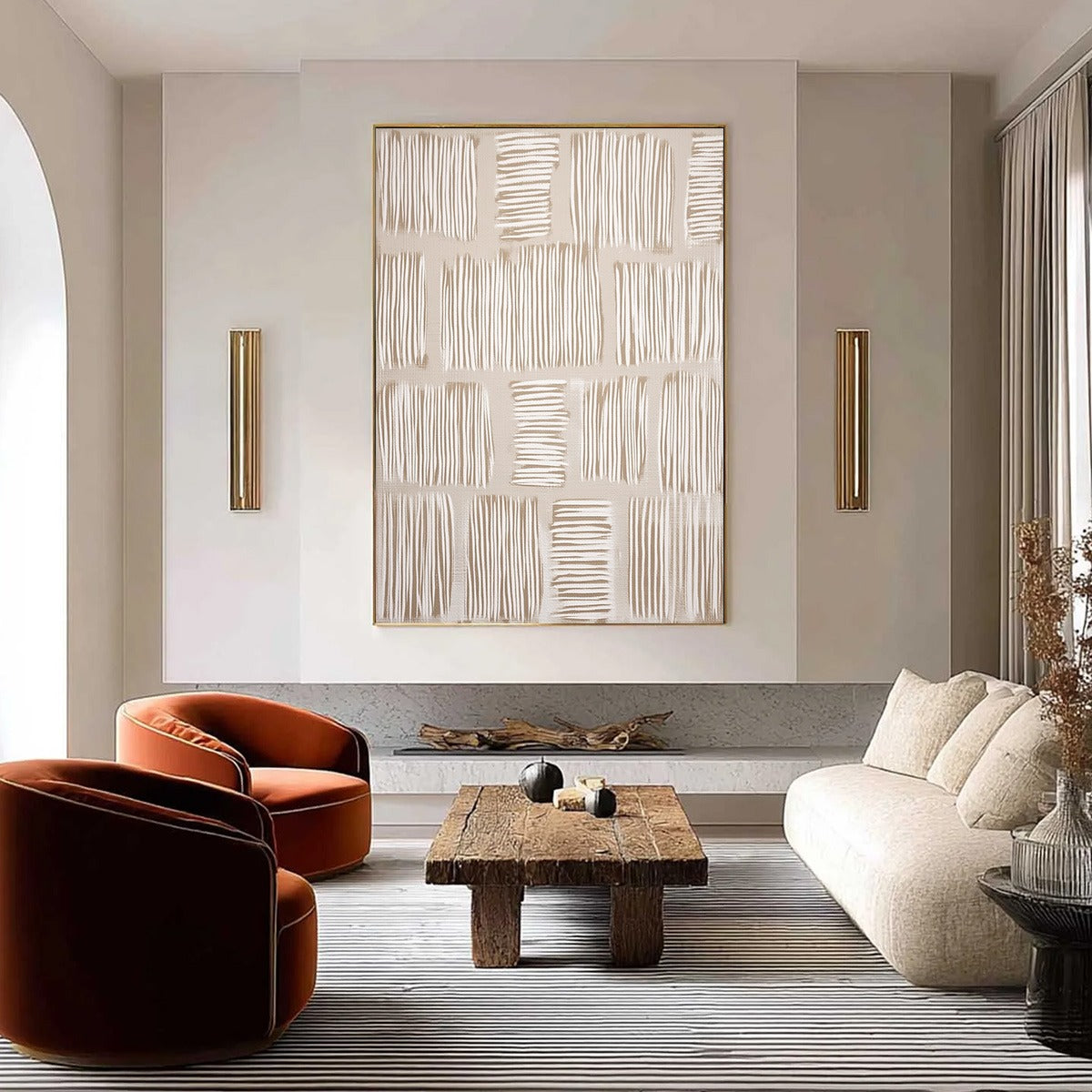 Woven Paths – Wabi-Sabi Abstract Oil Painting, view 2