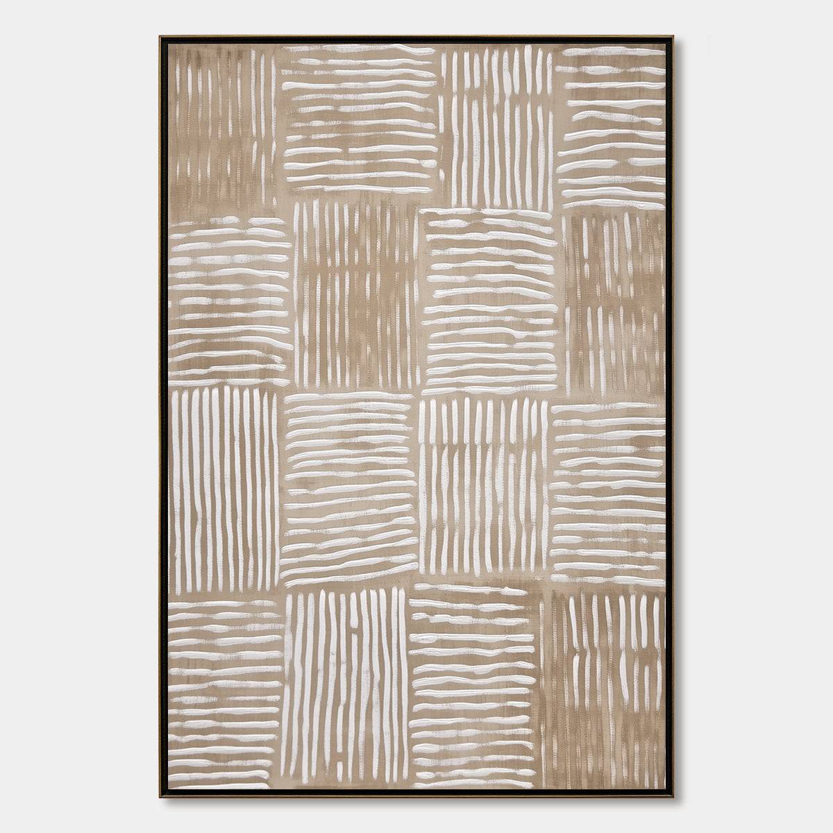 Woven Rhythm – Wabi-Sabi Abstract Oil Painting, view 1