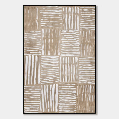 Woven Rhythm – Wabi-Sabi Abstract Oil Painting, view 1