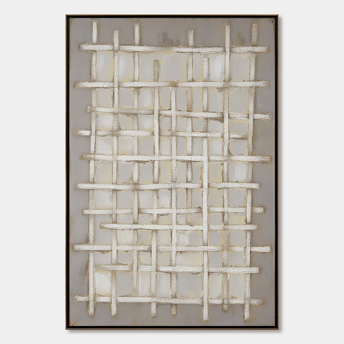 Woven Tranquility – Wabi-Sabi Abstract Oil Painting, view 1