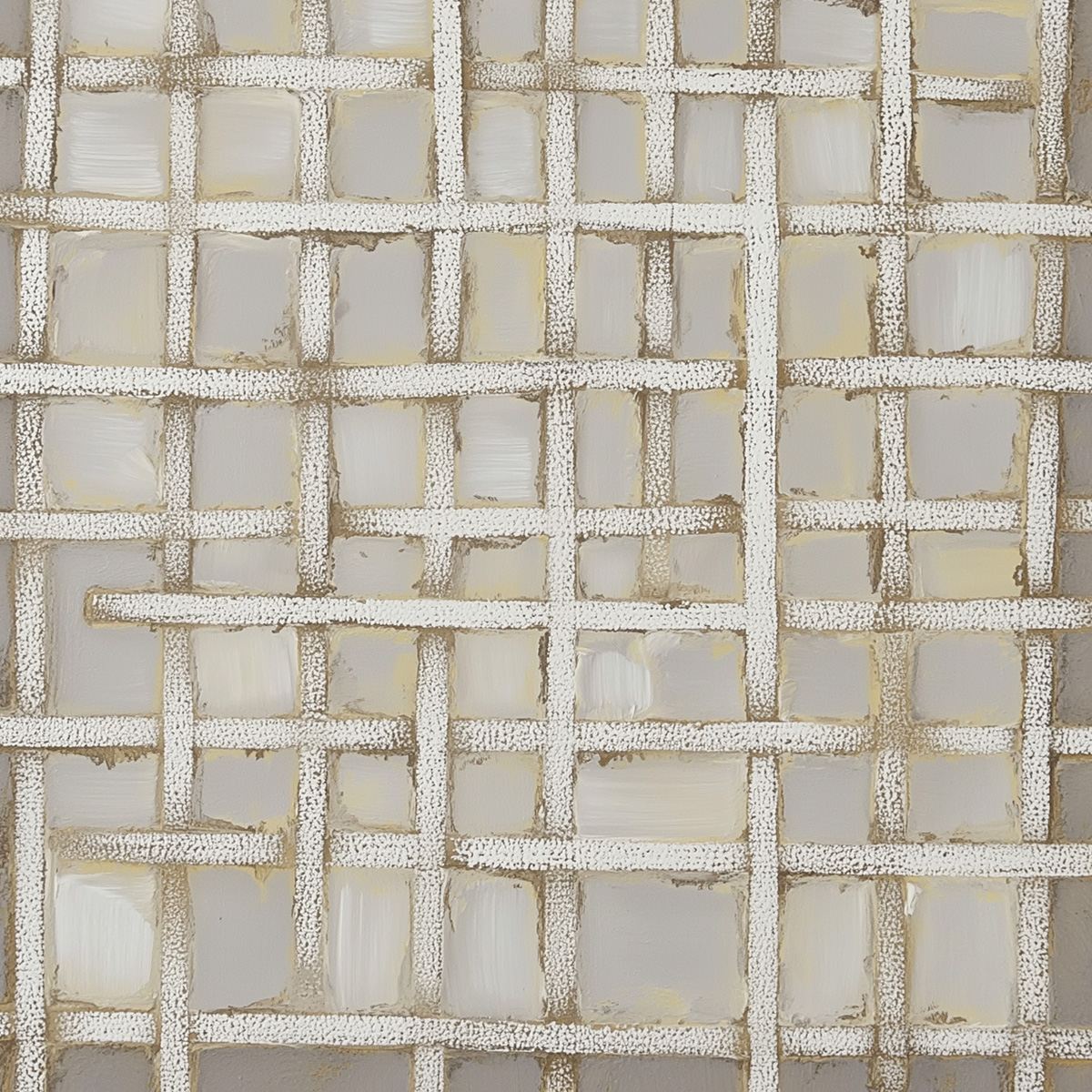White and Beige Wabi-Sabi Abstract Textured Oil Painting – Woven Tranquility