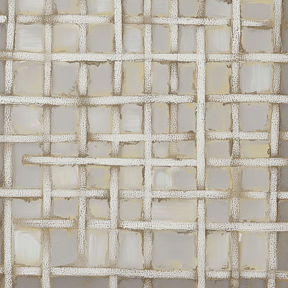White and Beige Wabi-Sabi Abstract Textured Oil Painting – Woven Tranquility