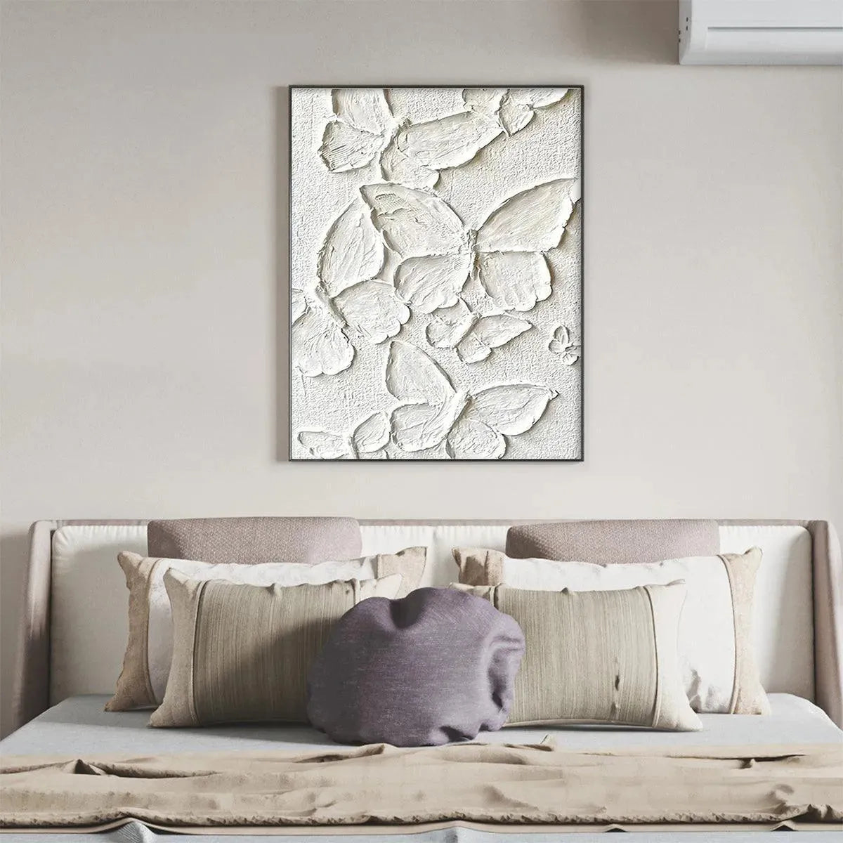 White Butterfly Impasto Oil Painting – White Butterflies