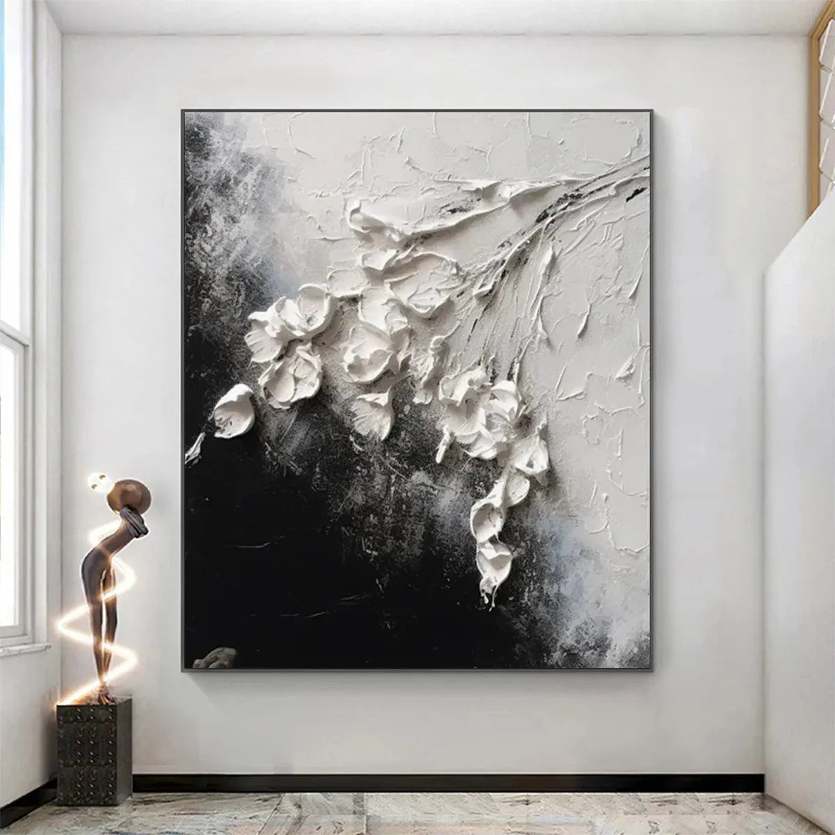 White Floral Impasto – Floral Impasto Painting, view 2
