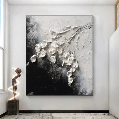 White Floral Impasto – Floral Impasto Painting, view 2