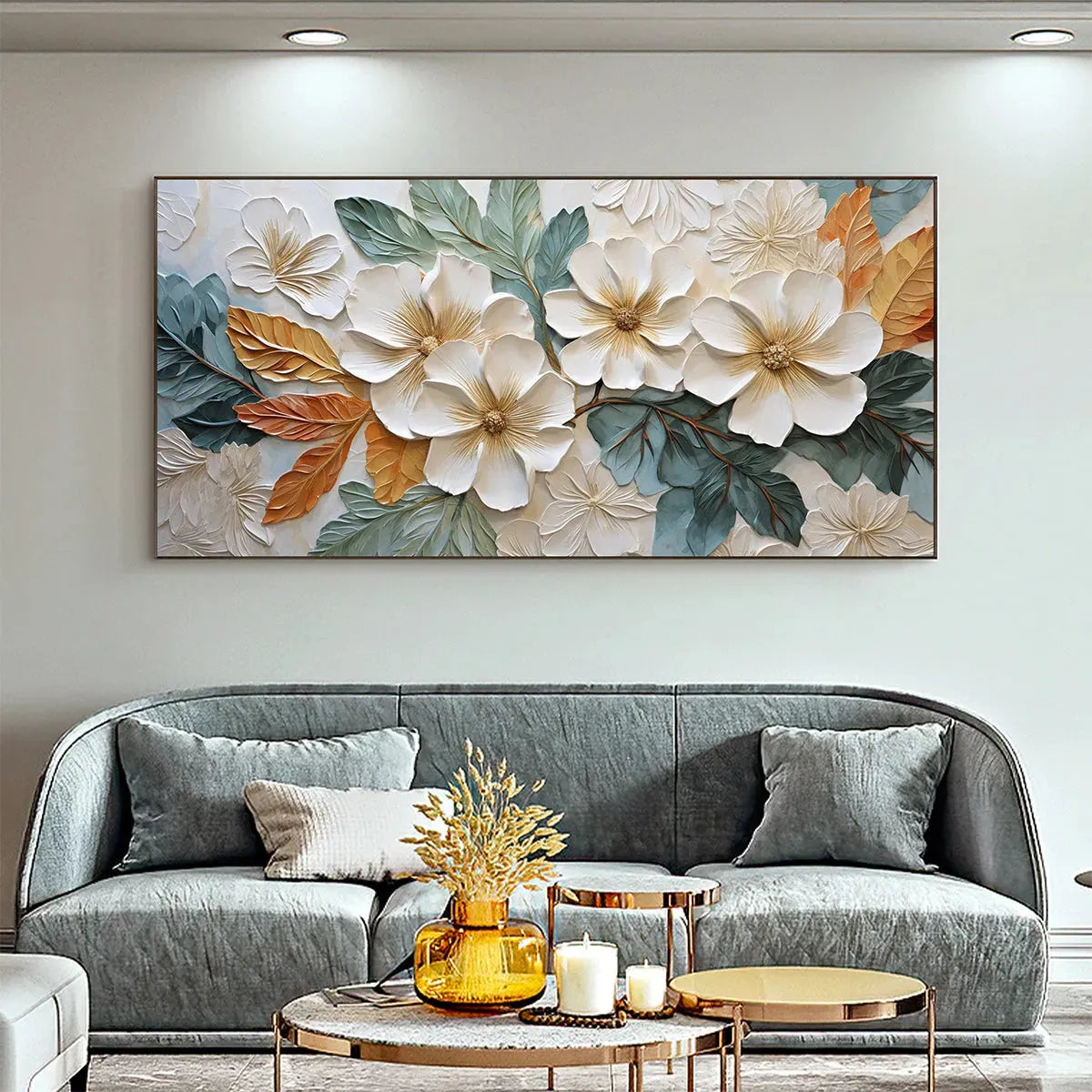 White Magnolias – Magnolia Textured Painting, view 2