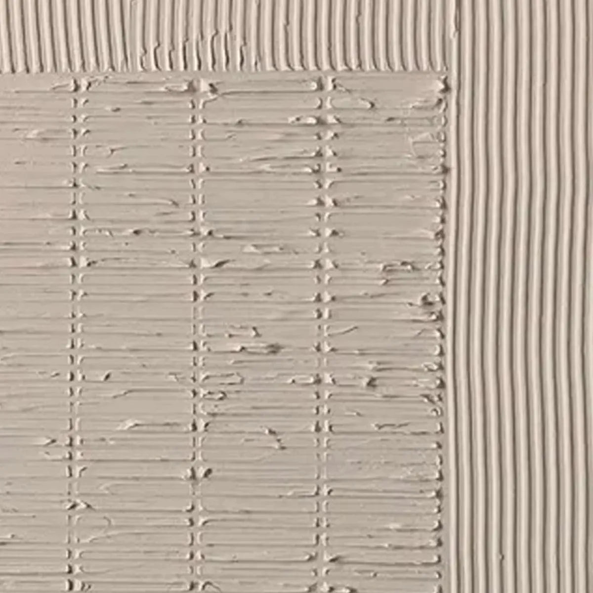 Beige Wabi-Sabi Abstract Textured Oil Painting – Textured Grid Duo
