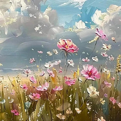 Cosmos Field – Wildflower Impasto Painting, view 3